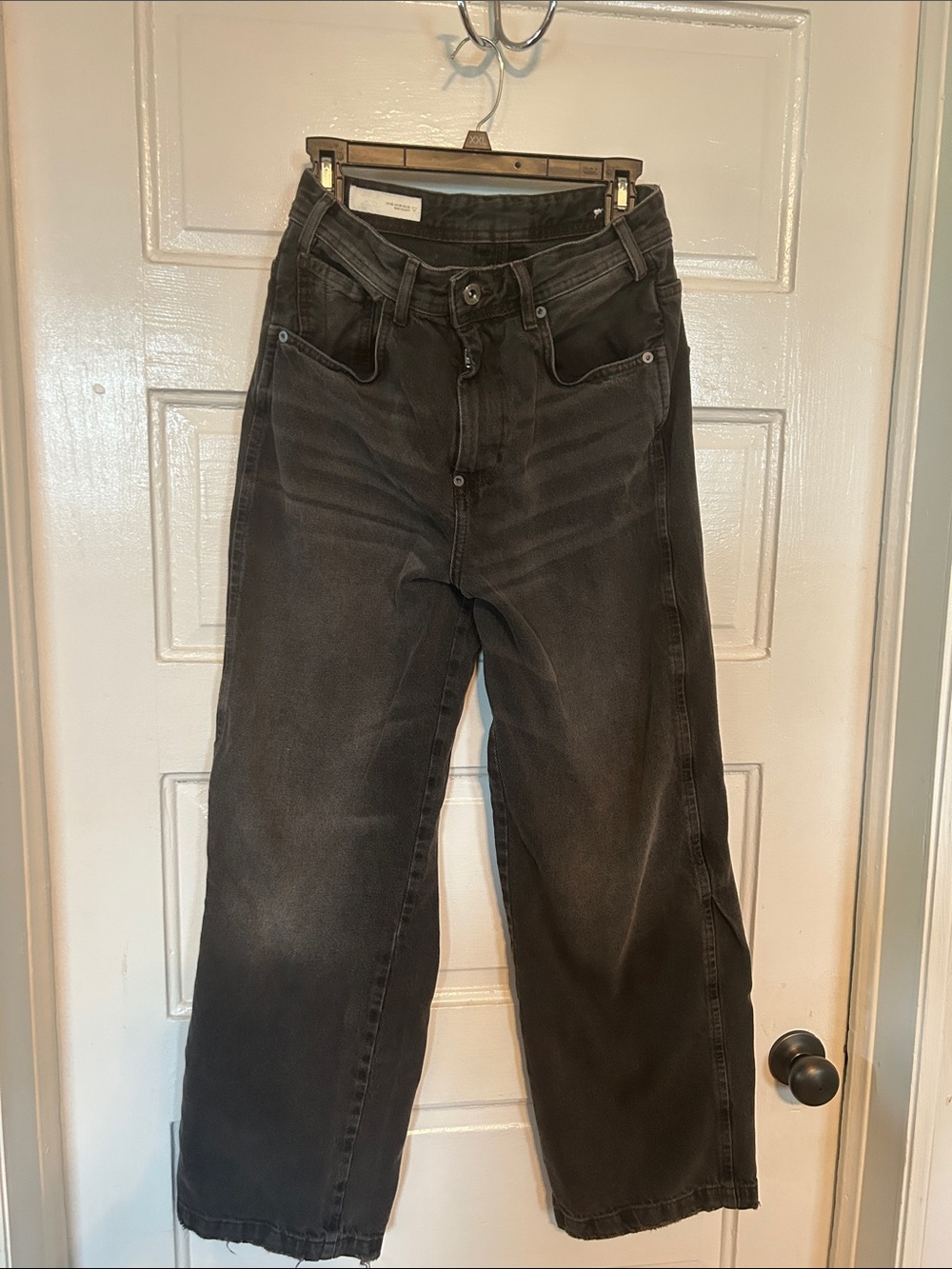 Zara Men's Faded Black Relaxed Jeans